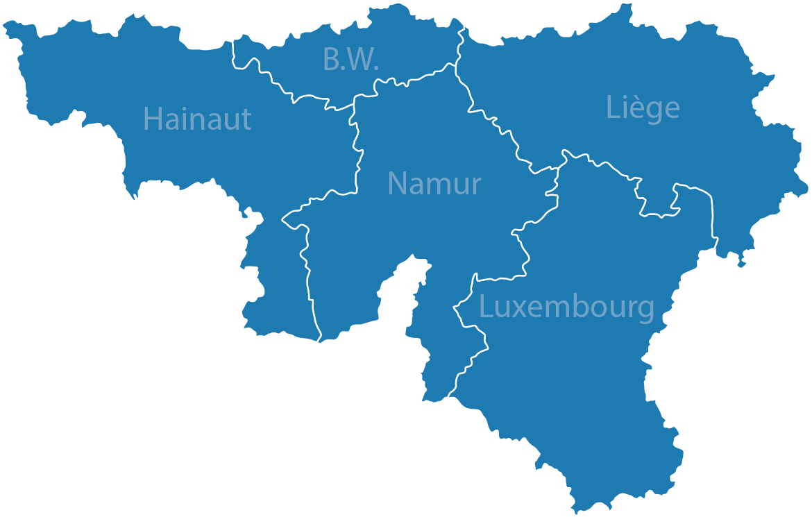 Carte de Belgique - Wallonie et Bruxelles
